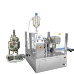 ກະເປົ໋າທີ່ເຮັດໄວ້ລ່ວງໜ້າອັດຕະໂນມັດຕື່ມໃສ່ການຫຸ້ມຫໍ່ປະທັບຕາດ້ວຍເຄື່ອງບັນຈຸ pistion ສໍາລັບຂອງແຫຼວ & ວາງ